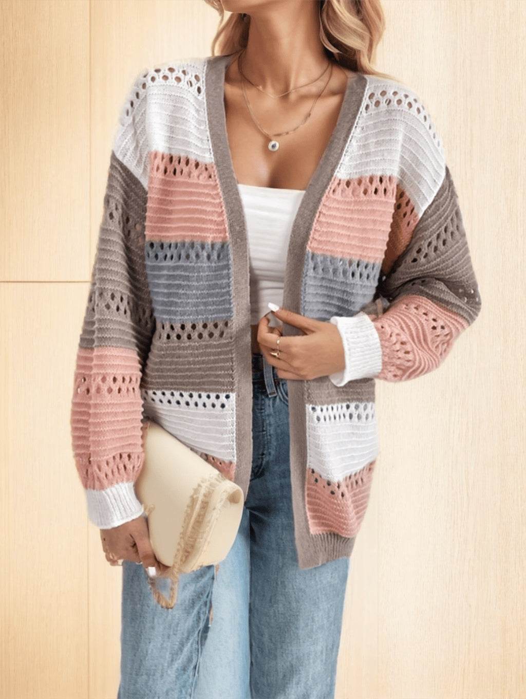 A Multicolored Striped Coat For Ladies - Avalon