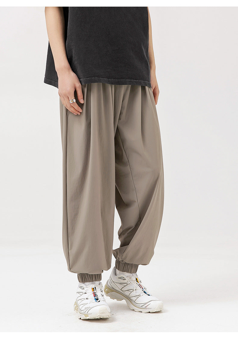 Trendy Ice-feeling Draping Effect Laced Pants