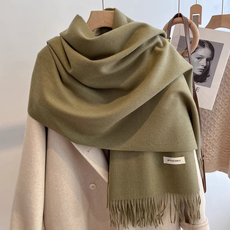 Women's Solid Color Scarf Winter All-matching High-grade Shawl