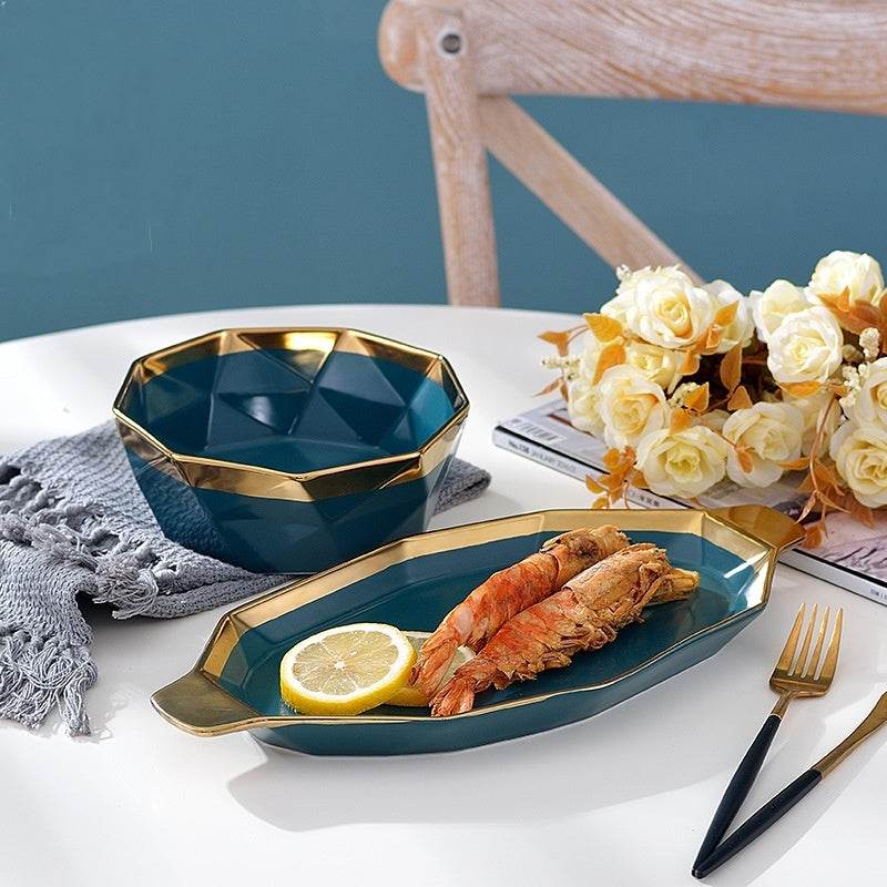 850ml Diamond shape ceramic salad bowls - Avalon