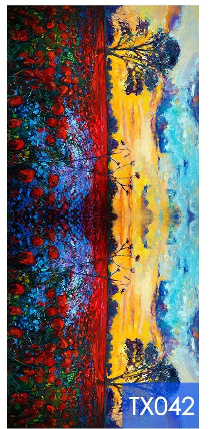 Tassel Digital Printing Scarf Cashmere Oil Painting Shawl