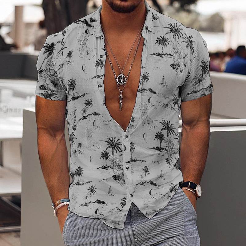 3D Personalized Printing T-shirt Summer Loose Short Sleeve Lapel Shirt Casual Streetwear Clothing For Men - Avalon