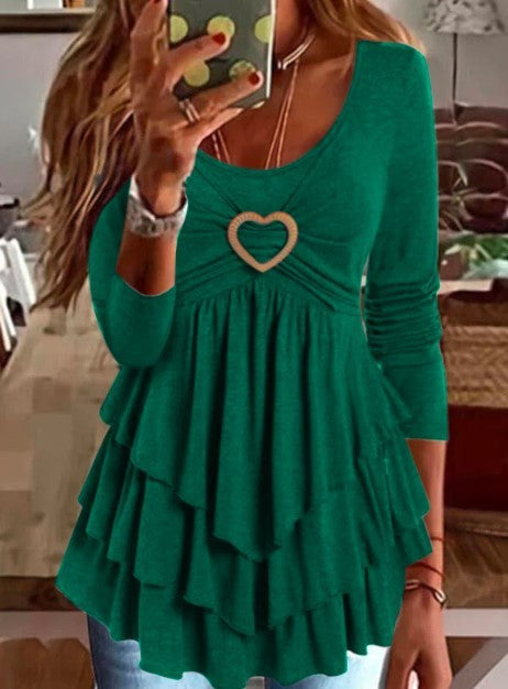 Women's Solid Color Short Cake Dress Casual Top