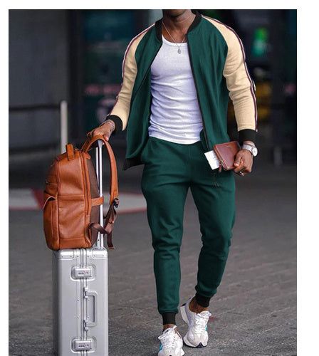 Sports Casual Sweater And Pants Zipper Set