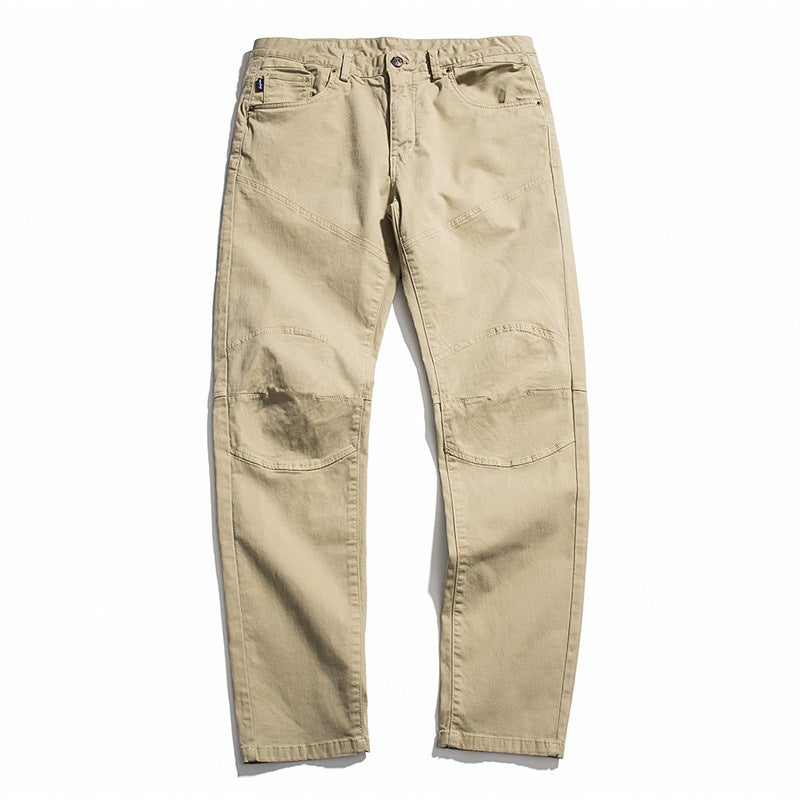 Pure Color All-matching Straight Loose Patchwork Casual Pants