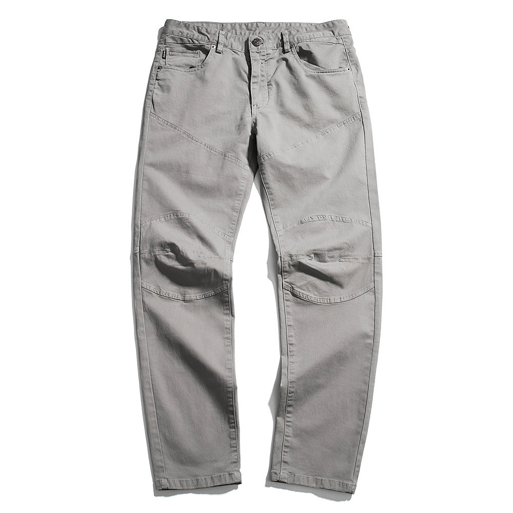 Pure Color All-matching Straight Loose Patchwork Casual Pants
