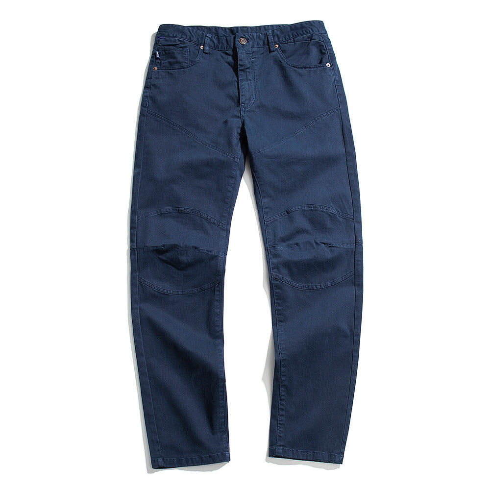 Pure Color All-matching Straight Loose Patchwork Casual Pants