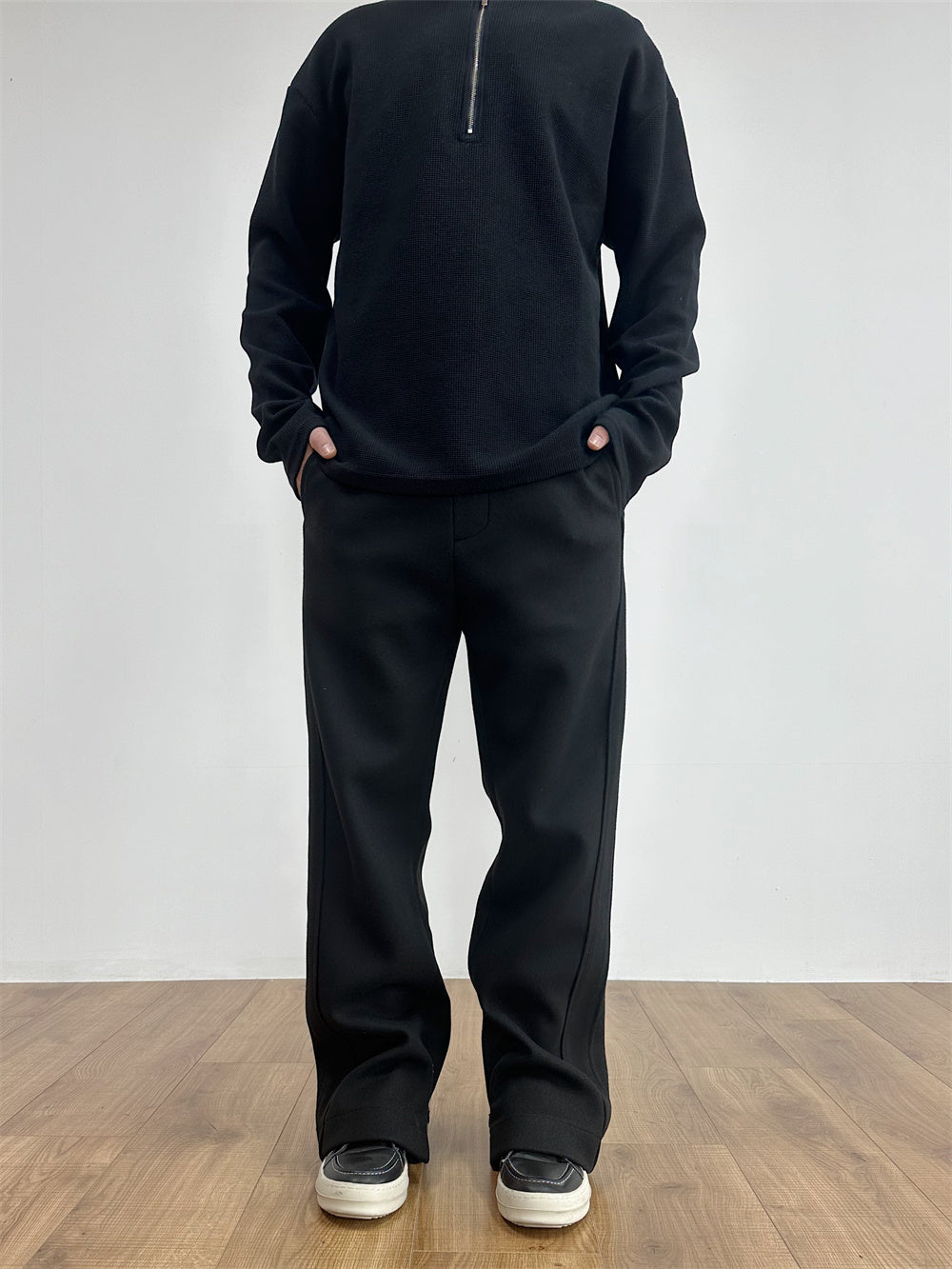 Woolen Warm 3D Cutting Extra Thick Side Zipper Pants