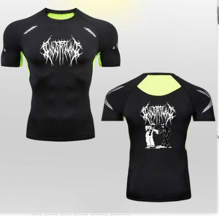 2D Printed Tights T-shirt Quick-drying High Elastic Sports Top Men's Workout Clothes - Avalon