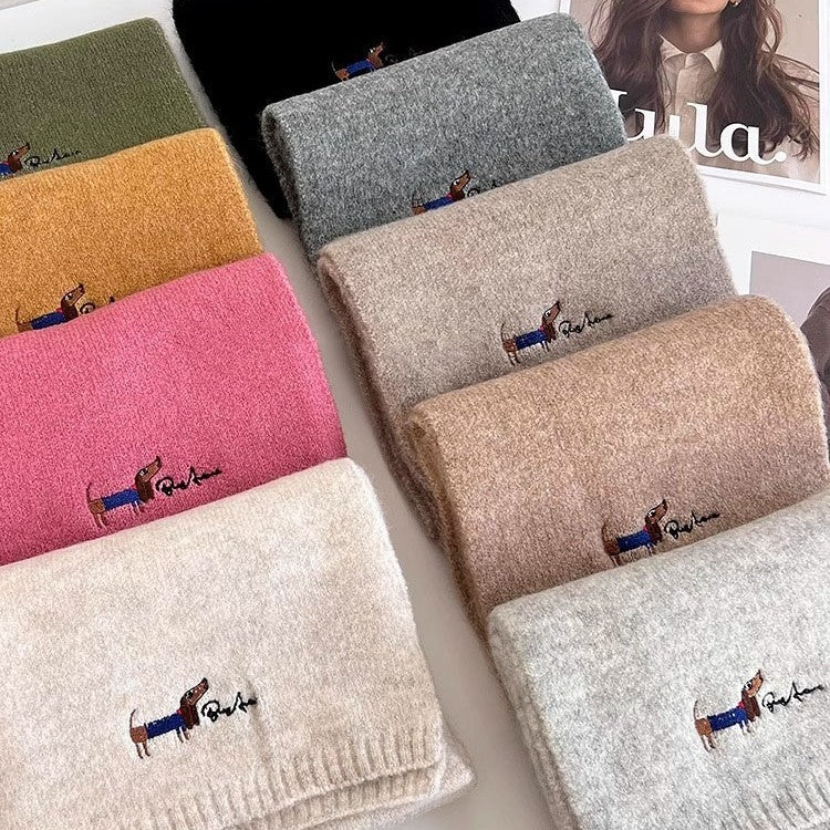All-matching Warm Cold-proof Wool Knitted Small Scarf Women