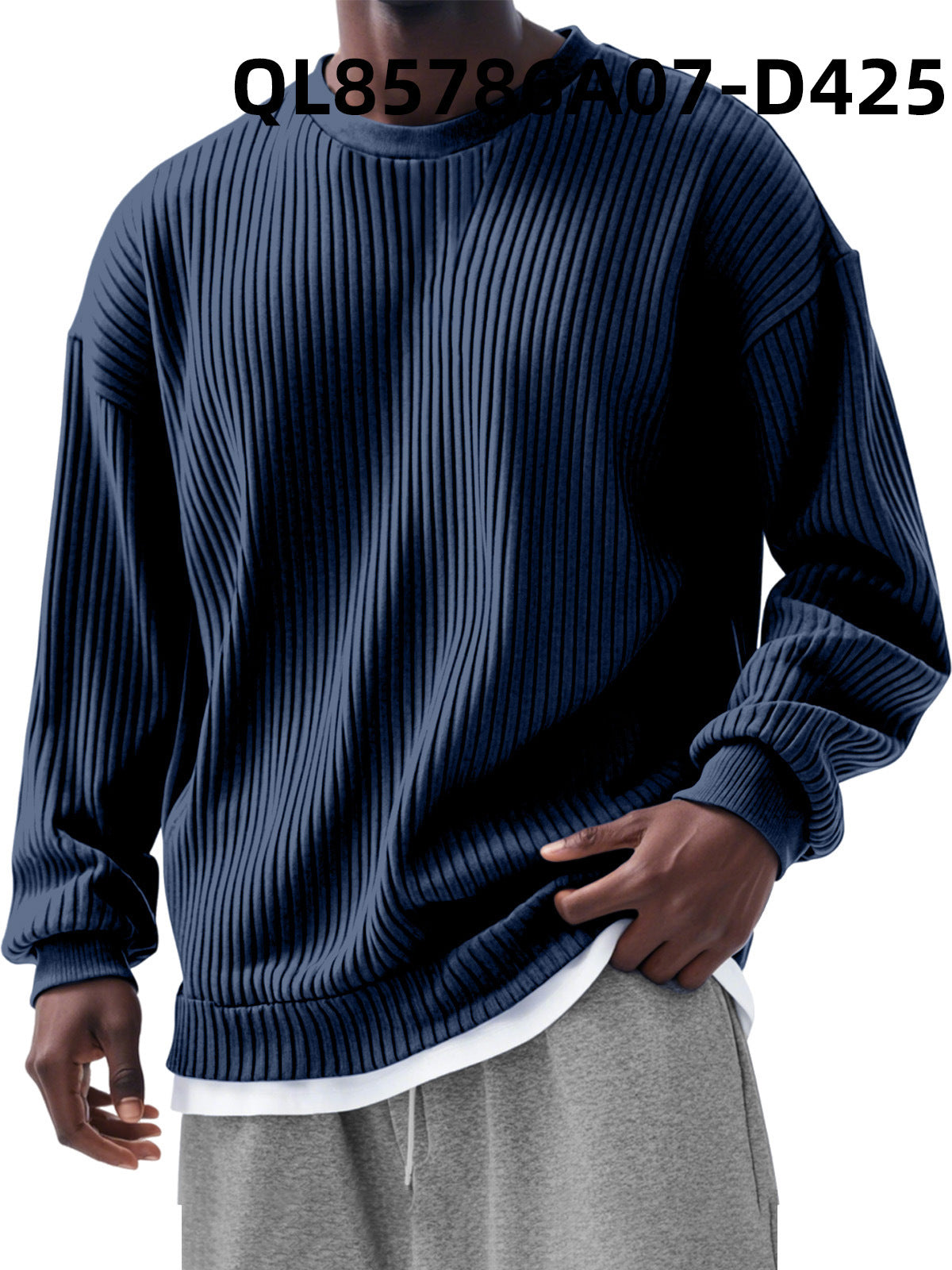Men's Loose Trendy Long Sleeve Round Neck Top
