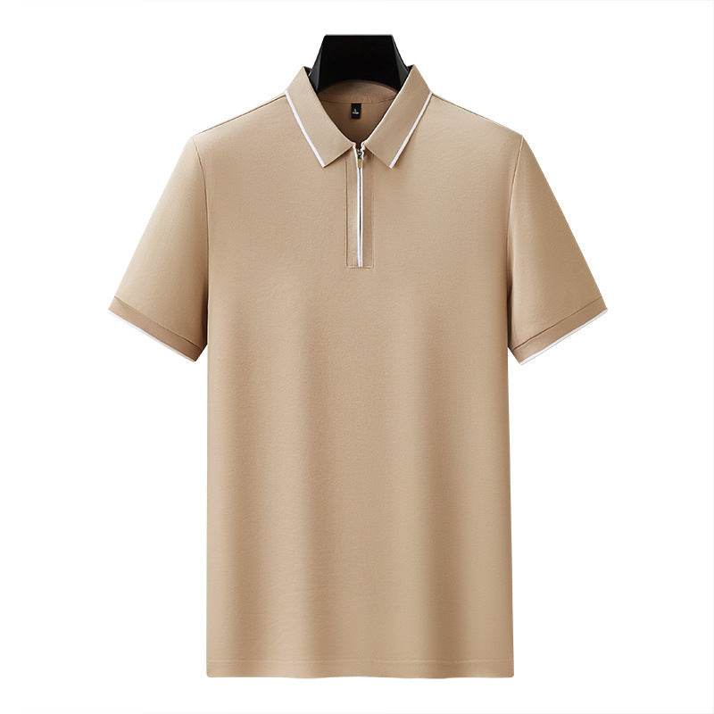 5a Antibacterial Men's Polo Shirt Short Sleeve Zipper And Lapel T-shirt - Avalon