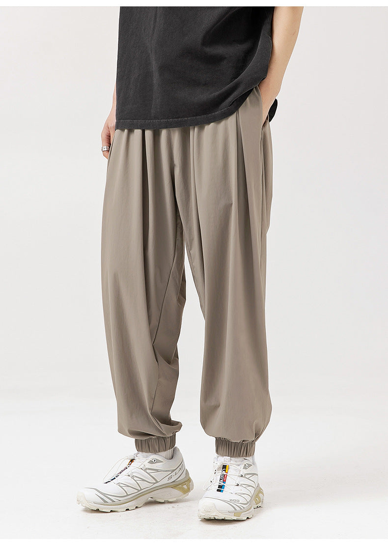 Trendy Ice-feeling Draping Effect Laced Pants