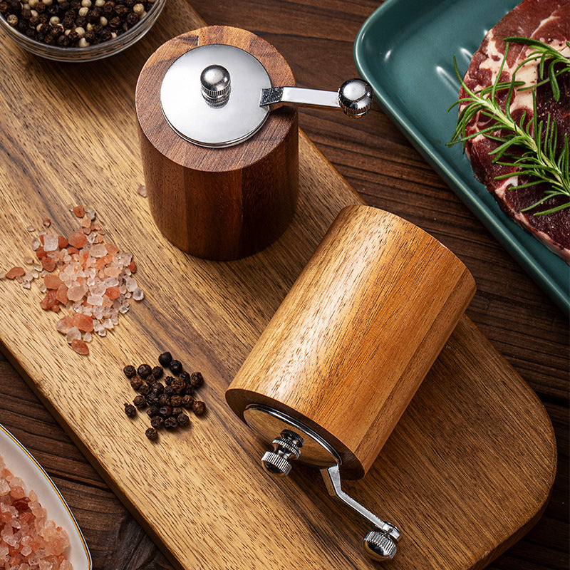 Wood Prickly Ash Black Pepper Mill Household Sea Salt Pepper Grinding Bottle