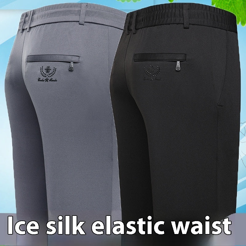 Summer Young And Middle-aged Elastic Waist Plus Size Draping Suit Pants