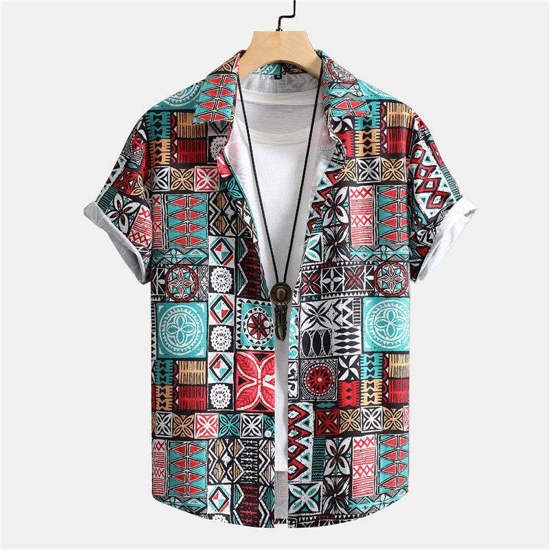 3D Personalized Printing T-shirt Summer Loose Short Sleeve Lapel Shirt Casual Streetwear Clothing For Men - Avalon