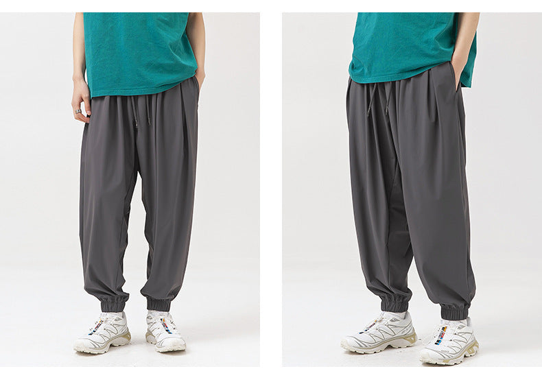 Trendy Ice-feeling Draping Effect Laced Pants