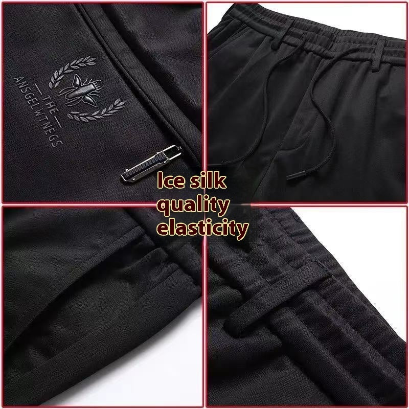 Summer Young And Middle-aged Elastic Waist Plus Size Draping Suit Pants