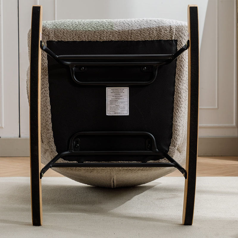 Modern Patchwork Accent Chair With Solid Wood Armrest And Feet, Mid-Century Modern Accent Sofa, Fabric Sofa Chair For Living Room Bedroom Studio, Comfy Side Armchair For Bed Cannot Be Sold On Temu