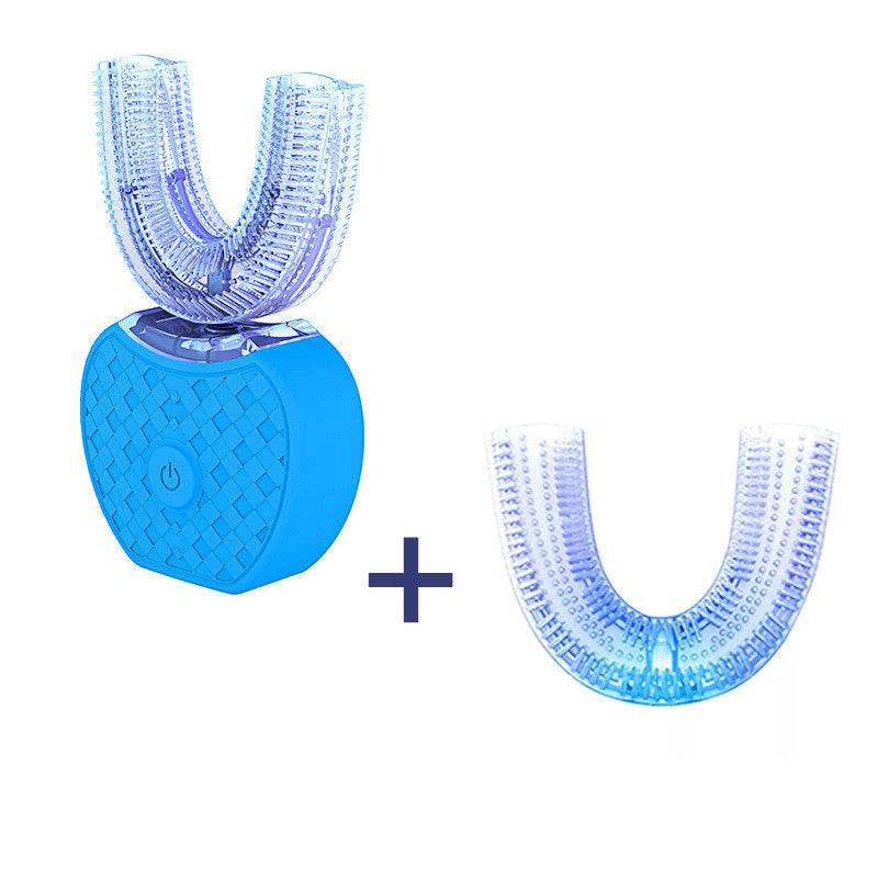 360 Degrees Intelligent Automatic Electric Toothbrush Waterproof U Type Tooth Brush Whitening Blue Light USB Charging - Avalon