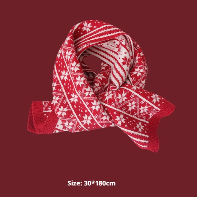 New Year Gift Red Lovers Wild Plaid Warm Wool Scarf