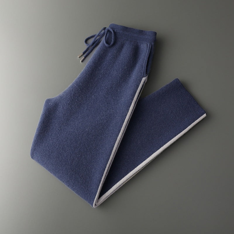 Thickened Assorted Colors Cashmere Men's Casual Loose Knitted Casual Pants