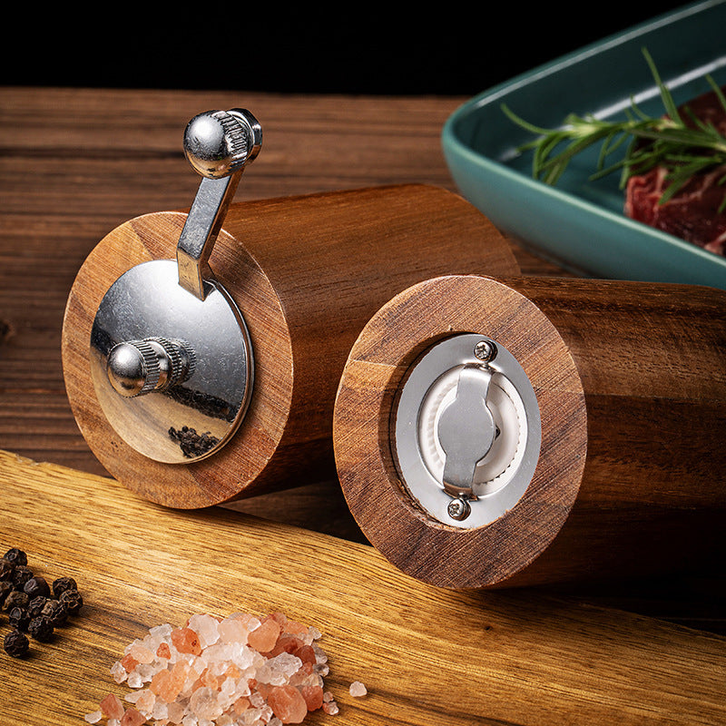 Wood Prickly Ash Black Pepper Mill Household Sea Salt Pepper Grinding Bottle