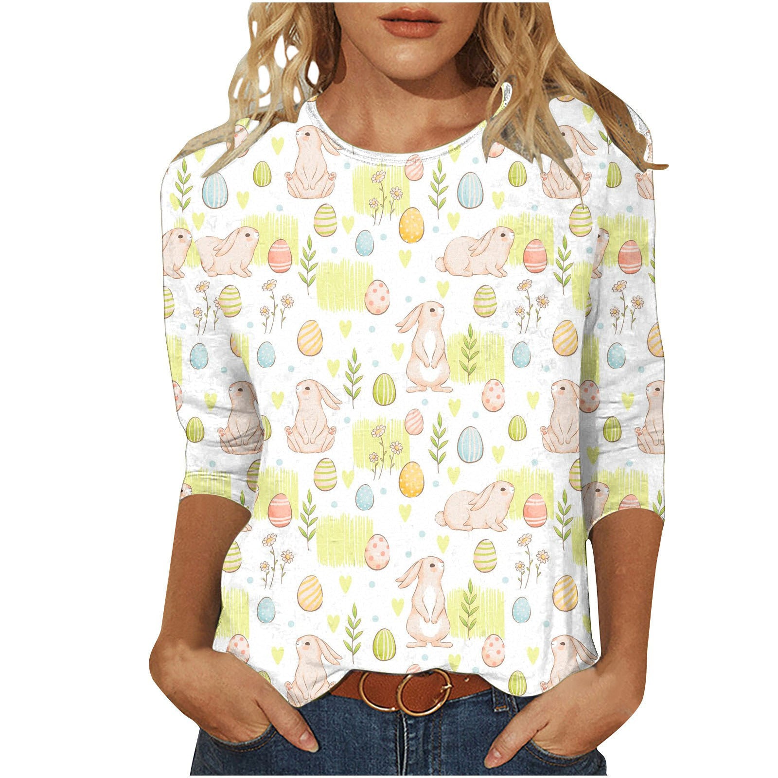 Women's Simple Printed Loose Casual Short Sleeve