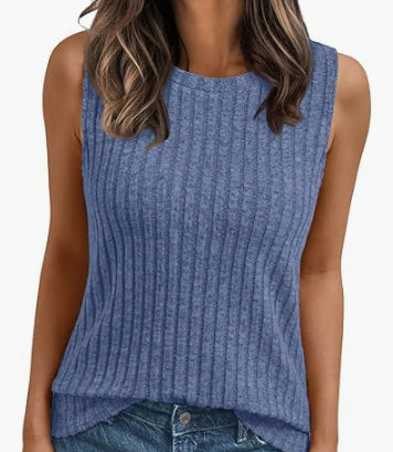 Women's Vest Sleeveless Waistband Shirt