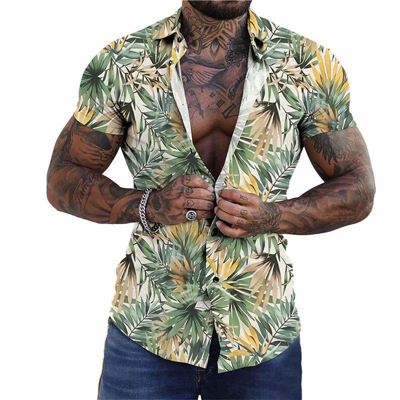 3D Personalized Printing T-shirt Summer Loose Short Sleeve Lapel Shirt Casual Streetwear Clothing For Men - Avalon