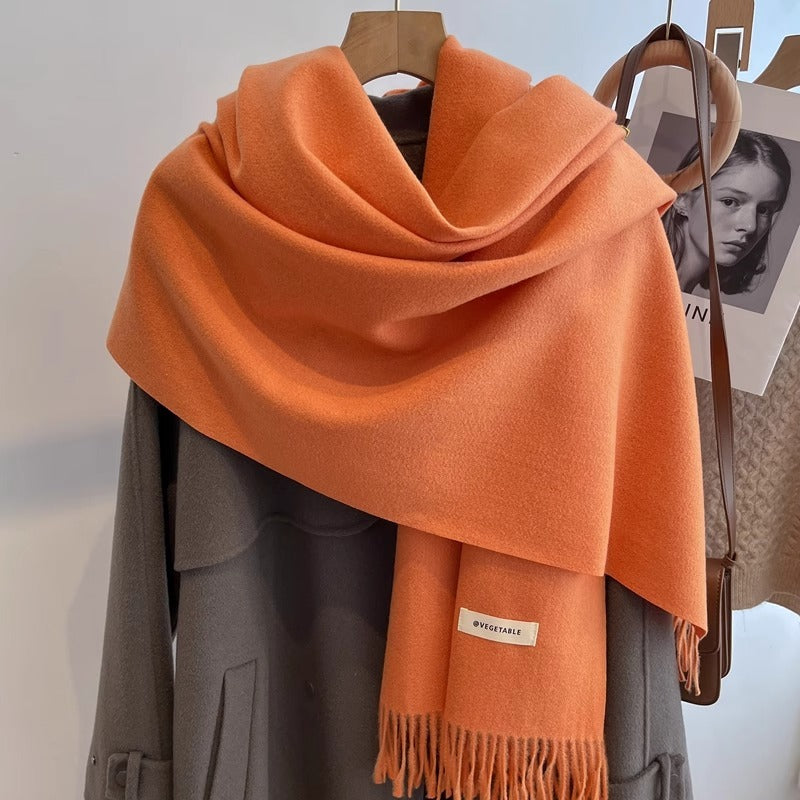Women's Solid Color Scarf Winter All-matching High-grade Shawl