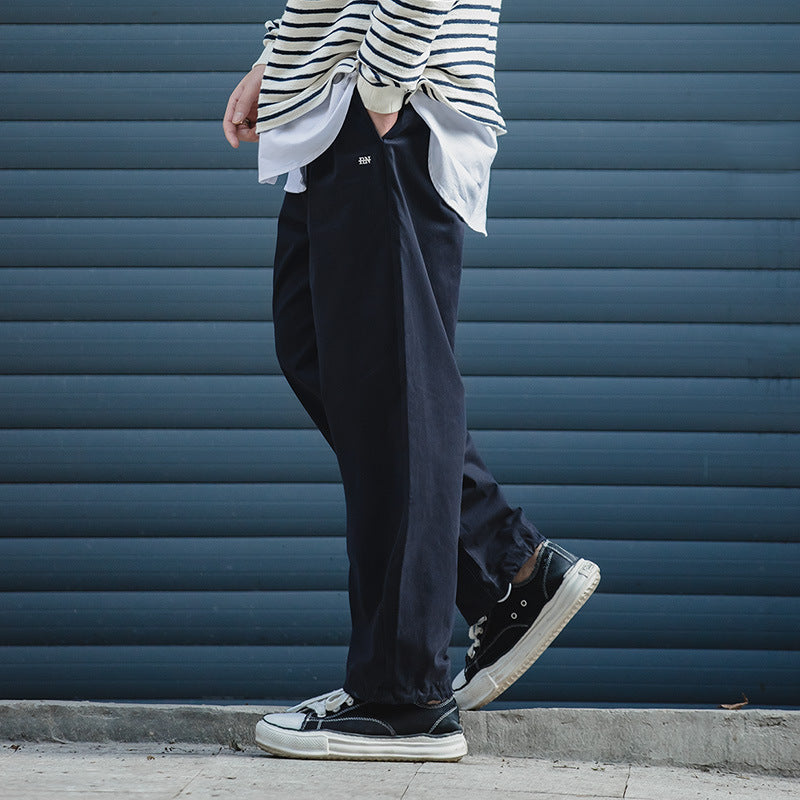 Spring And Autumn Army Green Loose Tight Ankle-tied Long Pants