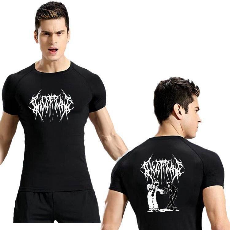2D Printed Tights T-shirt Quick-drying High Elastic Sports Top Men's Workout Clothes - Avalon
