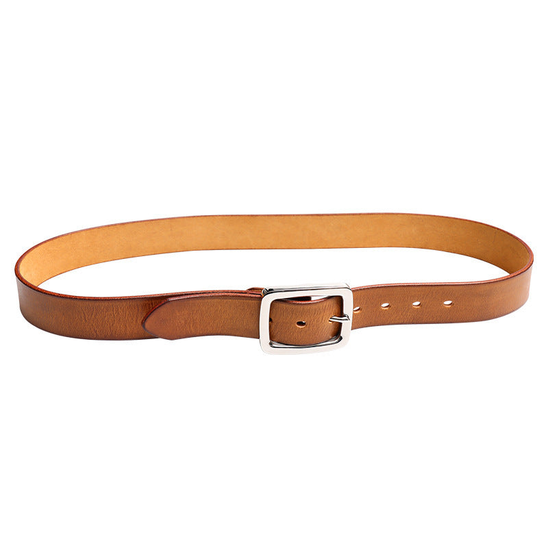 Retro Thick Pure Steel Hand-rub Color Men's Belt