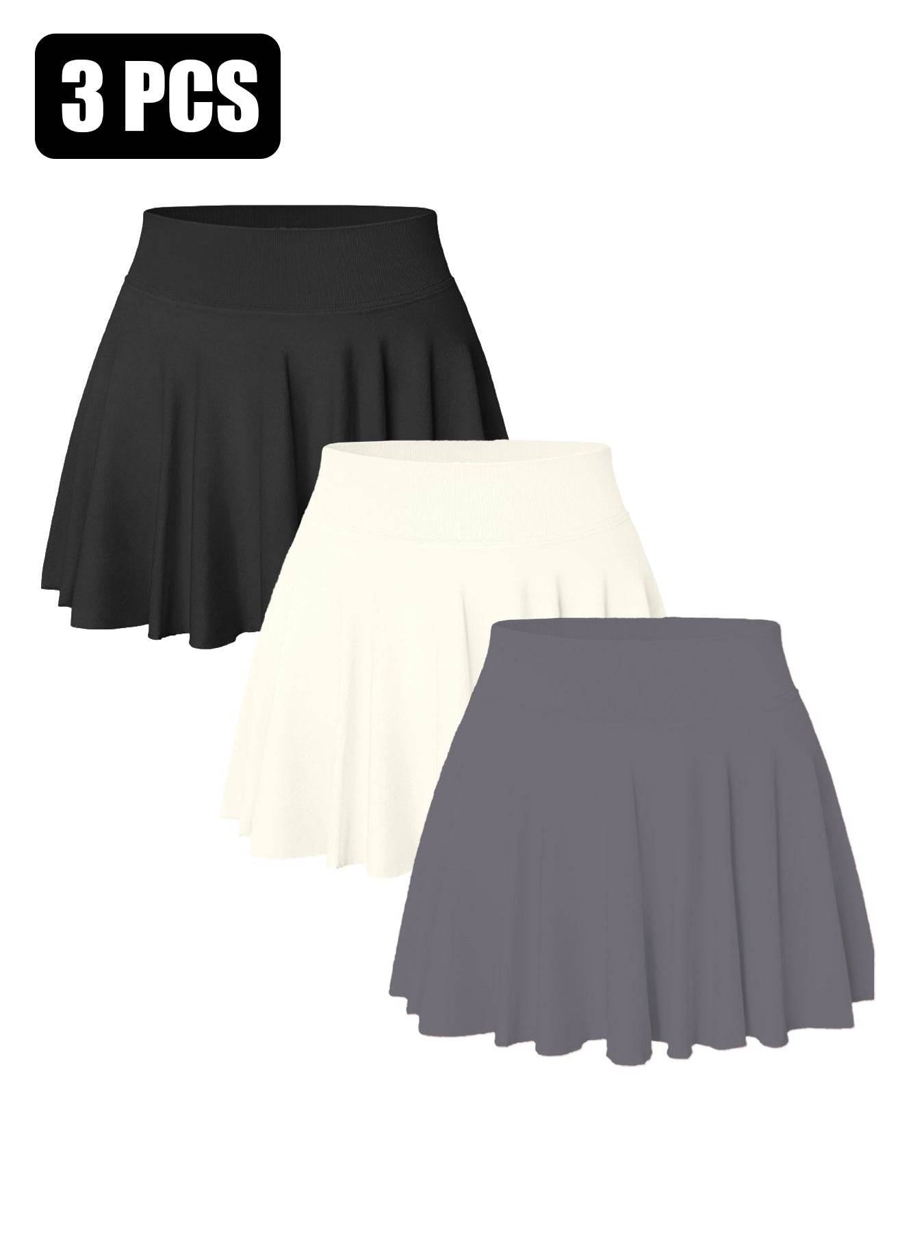 3PACK Seamless Tennis Shorts Skirt For Women - Avalon