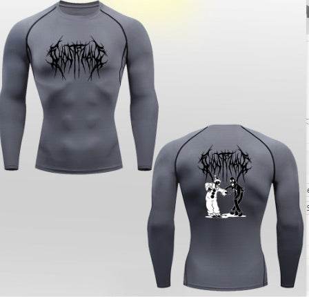 2D Printed Tights T-shirt Quick-drying High Elastic Sports Top Men's Workout Clothes - Avalon