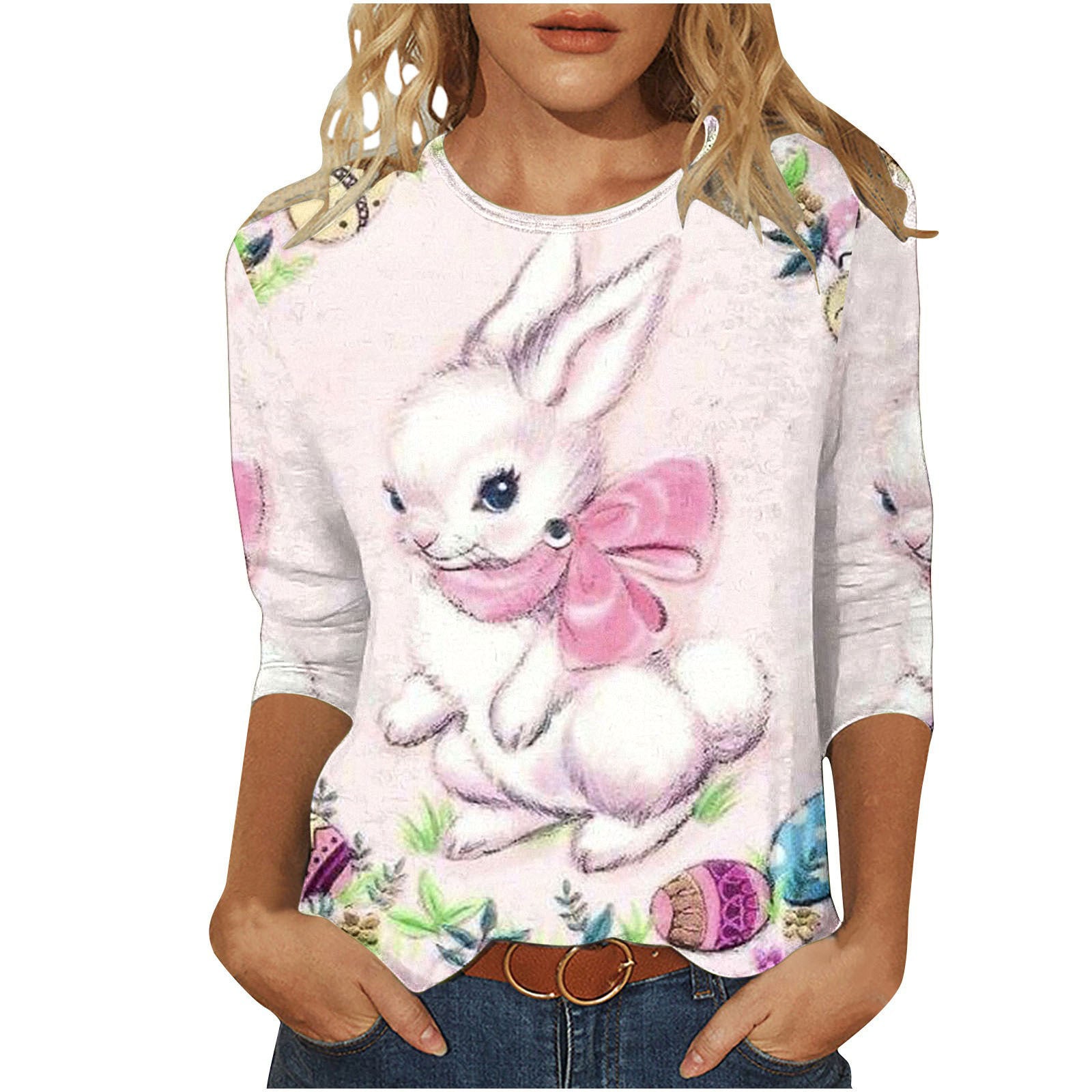 Women's Simple Printed Loose Casual Short Sleeve