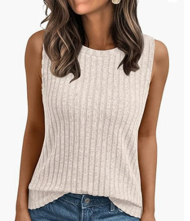 Women's Vest Sleeveless Waistband Shirt