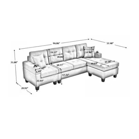 Fabric Sectional Sofa - Avalon
