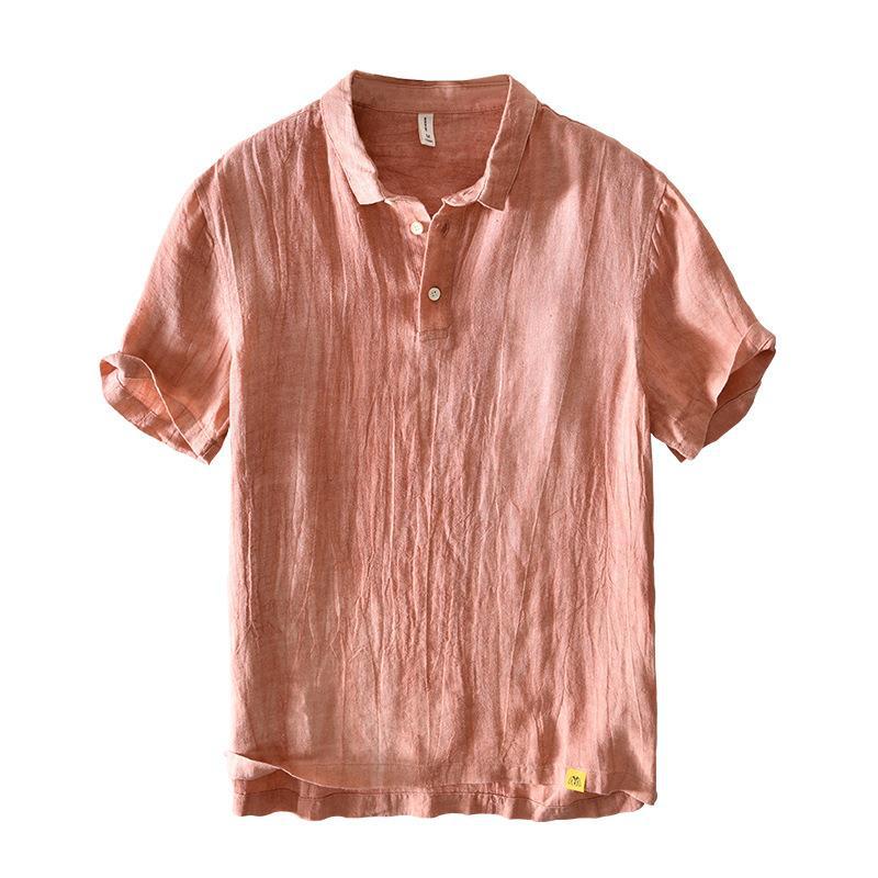 Thin Solid Color Short T-shirt Men's Casual Breathable Stitching