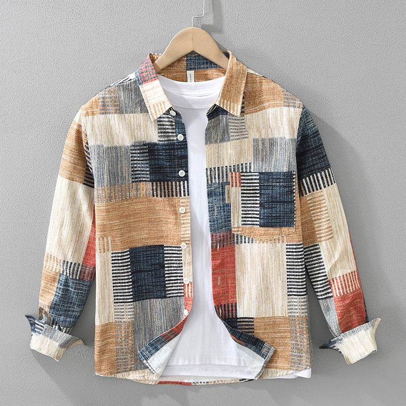 7592 Japanese Fashion Printed Long Sleeve Shirt - Avalon