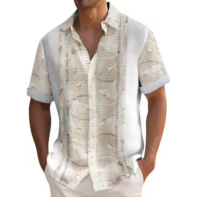 3D Digital Printing Summer Striped Shirt Male - Avalon