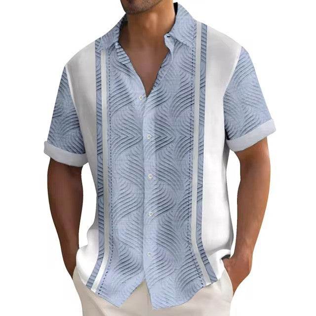 3D Digital Printing Summer Striped Shirt Male - Avalon