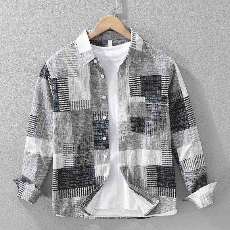 7592 Japanese Fashion Printed Long Sleeve Shirt - Avalon