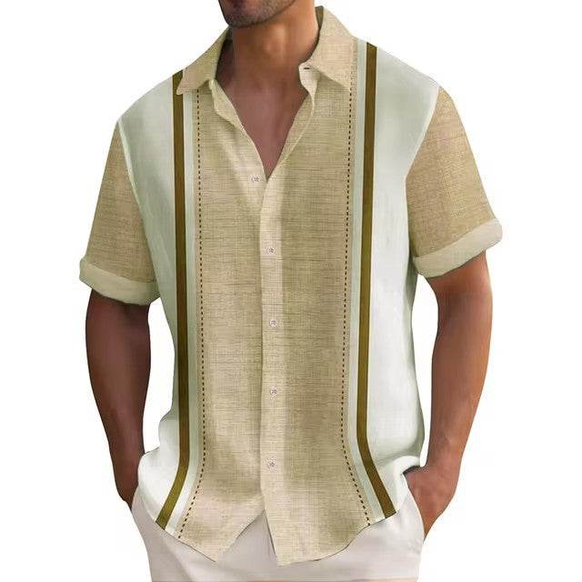 3D Digital Printing Summer Striped Shirt Male - Avalon