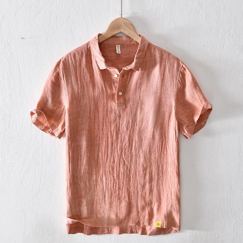 Thin Solid Color Short T-shirt Men's Casual Breathable Stitching