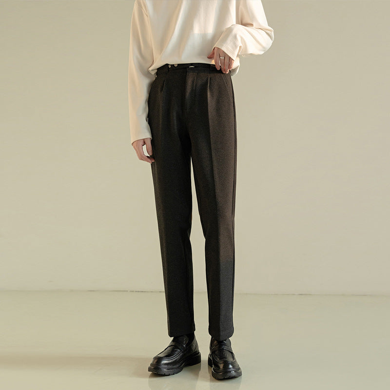 Woolen Suit Pants Korean Casual Lightly Mature Men's Clothing