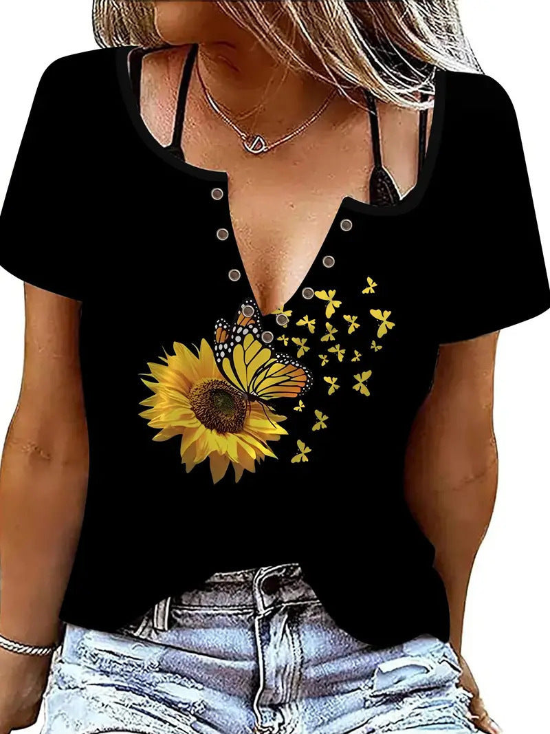 Women's Summer Fashion Animal Striped T-shirt