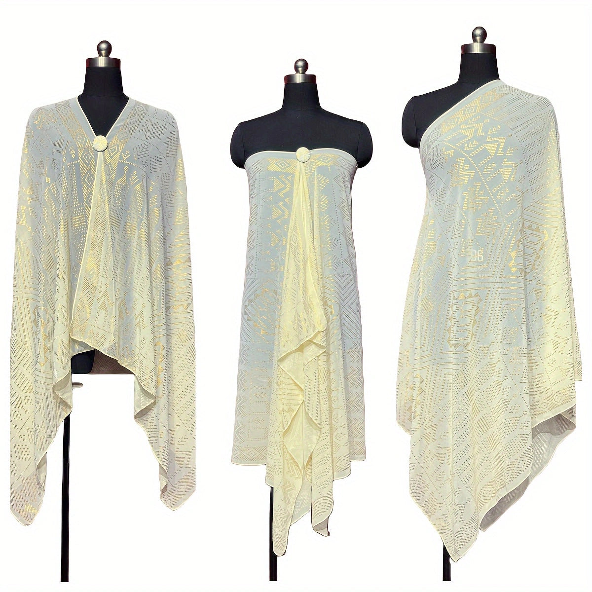 Gorgeous Tinfoil Gold Shawl Multifunctional Scarf