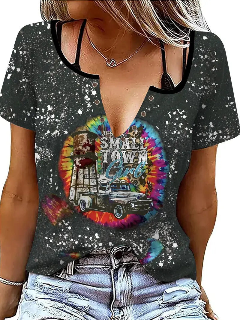Women's Summer Fashion Animal Striped T-shirt